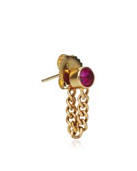 Janis Savitt | Metallic Chain Hoop Ruby Earrings | Lyst