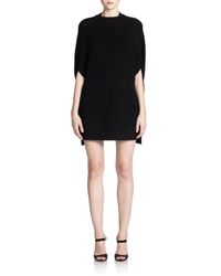 McQ | Black Knit Cape Dress | Lyst
