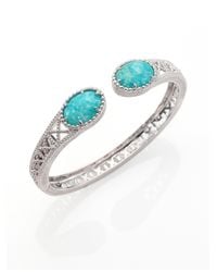 Judith Ripka | Blue Amazonite Sterling Silver Cuff Bracelet | Lyst