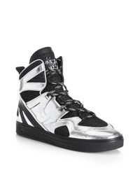 Marc By Marc Jacobs | Metallic Ninja Leather & Textile High-top Sneakers | Lyst