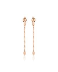 Monica Vinader | Pink Skinny Bud Long Diamond Bar Earrings | Lyst