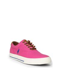 Polo ralph lauren Vaughn Canvas Sneaker in Pink for Men | Lyst