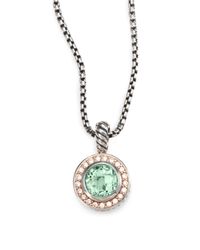 David Yurman | Metallic Petite Cerise Diamond Pendant Necklace | Lyst
