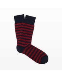 Club Monaco | Blue Bouclé Stripe Sock for Men | Lyst