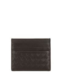 Bottega Veneta | Black Intrecciato Nappa Leather Card Holder | Lyst