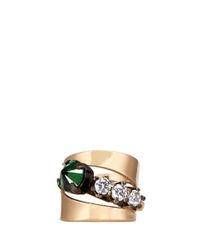 Iosselliani | Crystal And Metallic Rhinestone Three Ring Set | Lyst