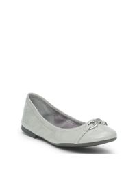 Ralph Lauren | Gray Betsy Patent Leather Flat | Lyst