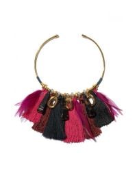 Lizzie Fortunato | Metallic Crimson Tassel Collar Necklace | Lyst