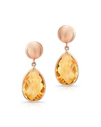 Anne Sisteron - Pink 14kt Rose Gold Citrine Pear Drop Earrings - Lyst