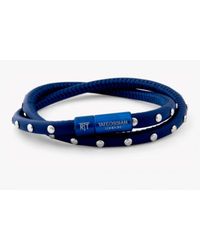Tateossian | Studs Bracelet In Blue Leather for Men | Lyst