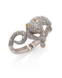 Alexis Bittar | Metallic Elements Moonlight Crystal Lounging Panther Bracelet | Lyst