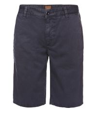BOSS Orange Blue Regular-fit Shorts In Linen: 'stimo2-shorts-d' for men