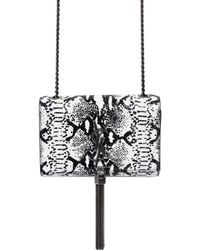 Saint Laurent | Black Monogram Python Effect Leather Bag | Lyst