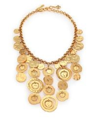 Oscar de la Renta | Metallic Circle Bib Necklace | Lyst