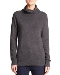 Saks Fifth Avenue | Gray Cashmere Turtleneck Sweater | Lyst
