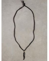 John Varvatos | Metallic Carved Feather Necklace for Men | Lyst