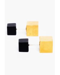 Ming Yu Wang | Metallic Brass Eclipse Earrings - Black | Lyst