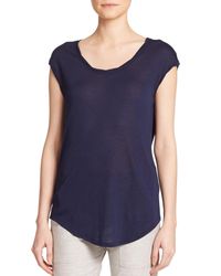 Vince | Blue Twisted Cap-sleeve Tee | Lyst