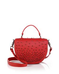 Christian Louboutin | Red Panettone Studded Messenger Bag | Lyst
