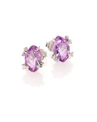Alexis Bittar Fine | Purple Velvet Marquis Amethyst, Blue Sapphire, Grey Diamond & Sterling Silver Earrings | Lyst