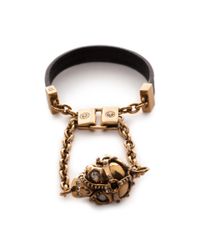 Alexander McQueen | Black Harness Skull Bracelet for Men | Lyst