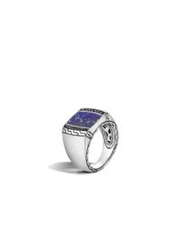 John Hardy | Blue Classic Chain Signet Ring With Lapis for Men | Lyst