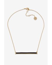 French Connection | Black Leather Tube Necklace | Lyst