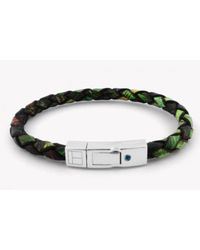 Tateossian - Amazonia Scoubidou Silver Bracelet In Green for Men - Lyst
