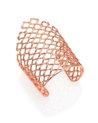 Alexis Bittar | Metallic Miss Havisham Liquid Asymmetrical Barbed Wire Cuff Bracelet/Rose Goldtone | Lyst