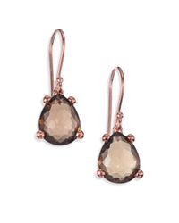 Ippolita | Pink Rose Rock Candy Smoky Topaz Pear Drop Earrings | Lyst