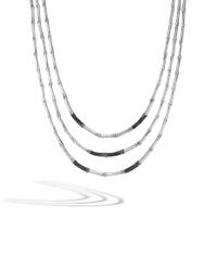 John Hardy | Metallic Bamboo Three Row Necklace | Lyst
