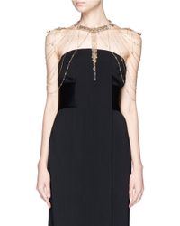 Erickson Beamon | Metallic Crystal Faux Pearl Necklace Bodypiece | Lyst