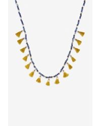 French Connection | Metallic Multi Tassel Beaded Pendant Necklace | Lyst