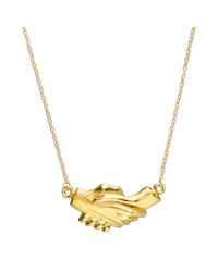 Mona Mara Metallic Holding Hands Necklace