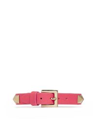 Valentino | Pink 'rockstud' Skinny Leather Bracelet | Lyst