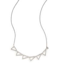 Meira T | Metallic Diamond & 14k White Gold Triangle Wave Necklace | Lyst
