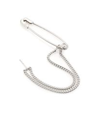 Maison Margiela | Metallic Safety Pin Chain Single Earring | Lyst