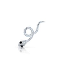 Anne Sisteron - 14kt White Gold Black Diamond Snake Ear Cuff - Lyst