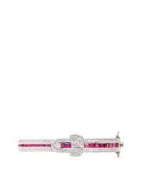 CZ by Kenneth Jay Lane | Pink Princess Cut Cubic Zirconia Pavé Belt Bangle | Lyst