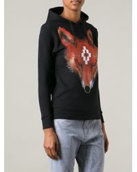 Marcelo Burlon Black Fox Print Hoodie