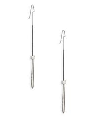 Ann Demeulemeester | Metallic Sterling Silver Chain & Cube Linear Drop Earrings | Lyst