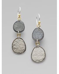 Gurhan | Metallic Sterling Silver 24k Gold Twodrop Earrings | Lyst