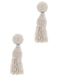 Oscar de la Renta | Metallic Short Chain Tassel Earring | Lyst
