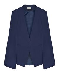 Pixie Market - Blue Lucy Navy Pointed Blazer Cape - Lyst