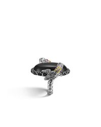 John Hardy | Black Naga Oval Double Dragon Head Ring | Lyst