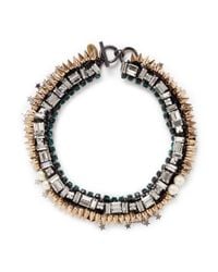 Venna | Metallic Star Charm Spike Collar Necklace | Lyst