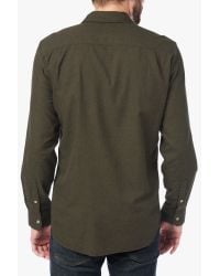7 For All Mankind Green Long Sleeve Flap Pocket Shirt In Fatigue for men