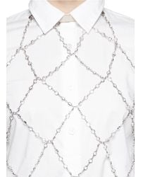 Zana Bayne | Metallic 'Moonbather' Swarovski Crystal Chain Leather Halter Top | Lyst