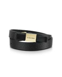 See By Chloé - Black Nora Leather Bracelet - Lyst