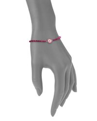 Meira T | Pink Diamond, Ruby & 14k Rose Gold Evil Eye Bracelet | Lyst